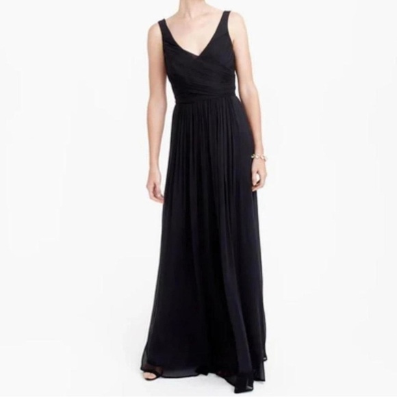 J Crew 100% Silk Chiffon Formal Gown SZ 4 - Picture 1 of 12